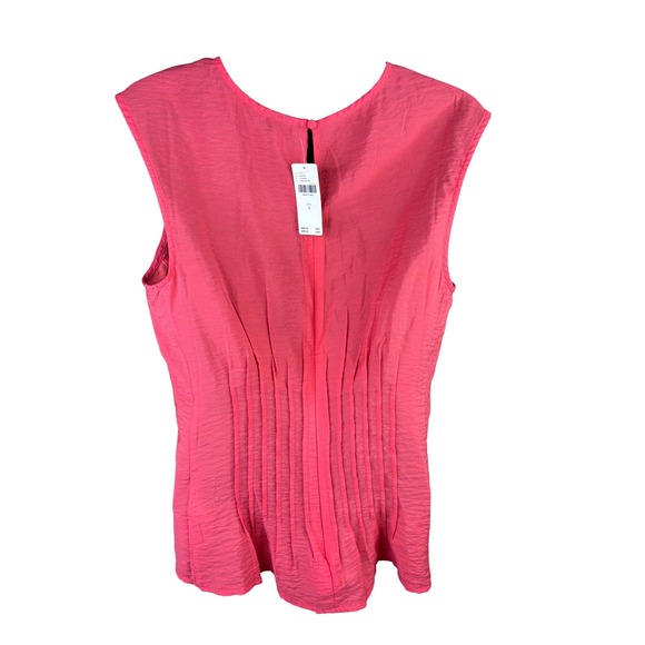 NWT Anthropologie Della Pleated Waist Sleeveless Coral Red Shell Top Size S - Picture 2 of 7